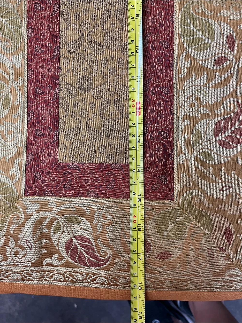 Gold and Rust Leaf-Pattern Table Runner by India crafting